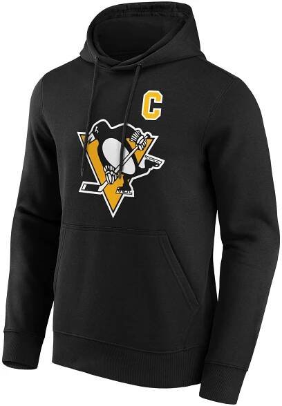 Pittsburgh Penguins Iconic Name & Number Graphic Hoodie - Black - Sidney Crosby 87 - Mens, , rebel_hi-res