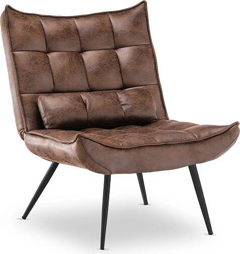 MCombo moderner Sessel Relaxsessel für Wohnzimmer, mit Taillenkissen, Retro Vintage