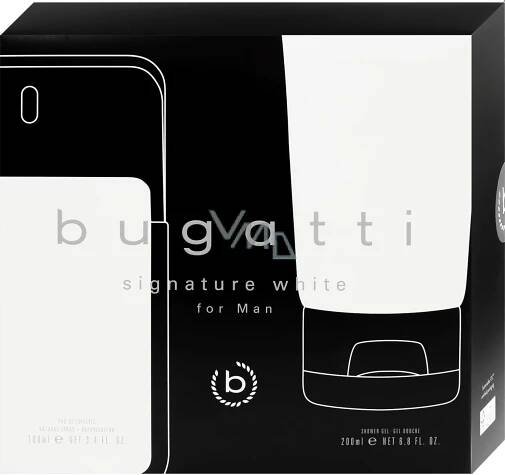 Bugatti Signature White toaletní voda 100 ml + sprchový gel 200 ml, dárková sada pro muže - VMD drogerie a parfumerie