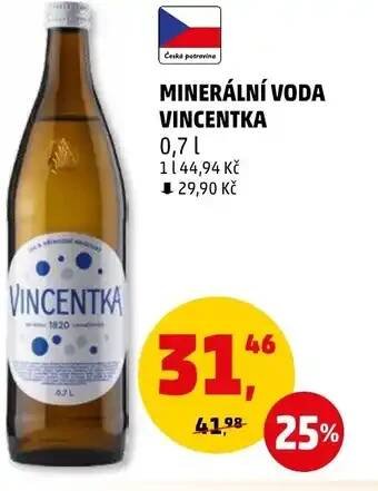Penny Market MINERÁLNÍ VODA VINCENTKA 0.7L nabídka