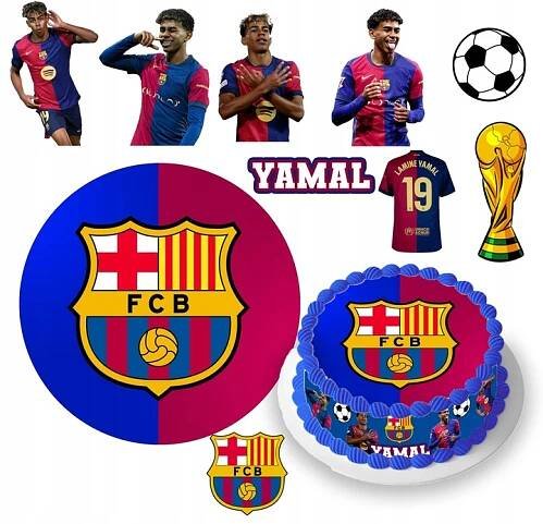 VÝTISK Oplatek na dort LAMINE YAMAL FC BARCELONA + POSTAVY JMÉNO 39