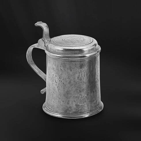 Pewter beer tankard pint - Beer mug handmade in Italy - Italian pewter beer tankard (Art.409)