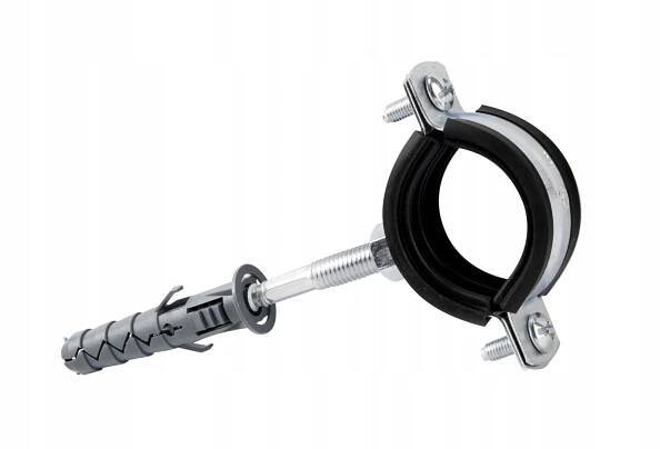 Objímka kovová s gumou pro trubky 5", úchyt 120-125 mm