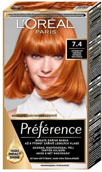 L'Oréal Paris Préférence Permanentní barva na vlasy – intenzivní měděná