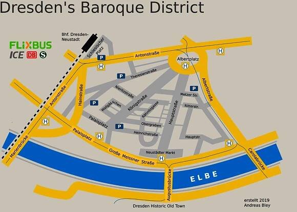 Map of the Baroque District Dresden
