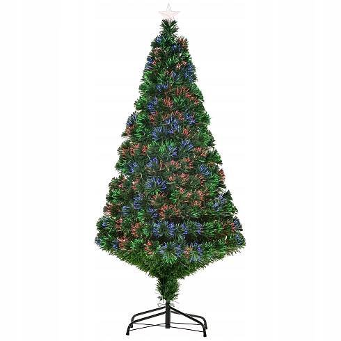 HOMCOM LED vánoční stromek optický 150 cm barevný, umělý, zelený + STOJAN za 945.00CZK - Allegro
