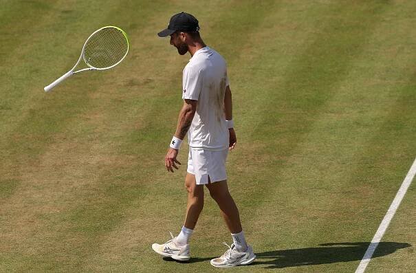 Corentin Moutet lost his cool towards the end of the match