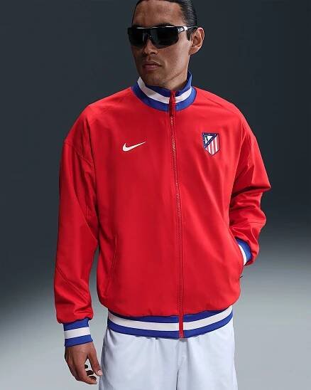 Atlético Madrid Strike Men's Nike Dri-FIT Soccer Anthem Jacket - Sport Red/Hyper Royal/White