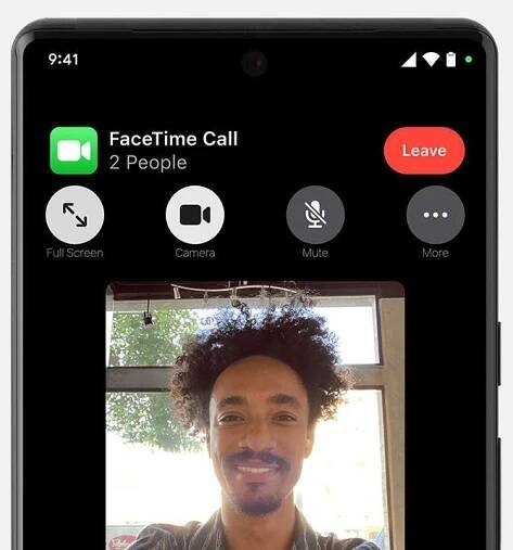 An active FaceTime video call