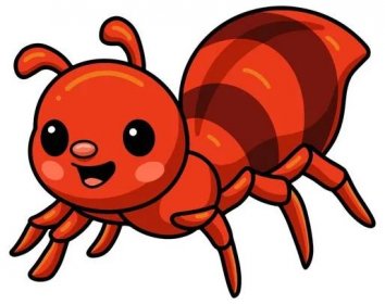 Vektorové ilustrace roztomilého malého červeného mravence karikatury — Ilustrace