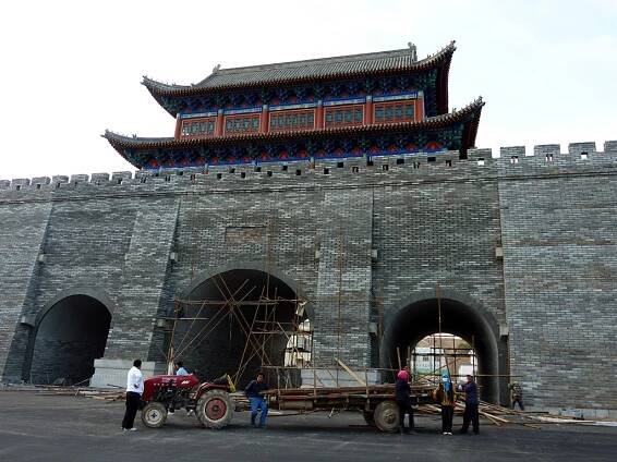 The New Gate surrounding the new old city of Bayonhot Inner Mongolia