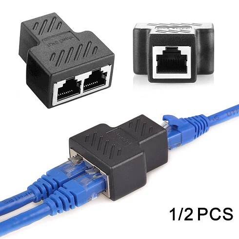 RJ45 Ethernet LAN síťový rozbočovač Y dvojitý adaptér 3portový spojovací konektor
