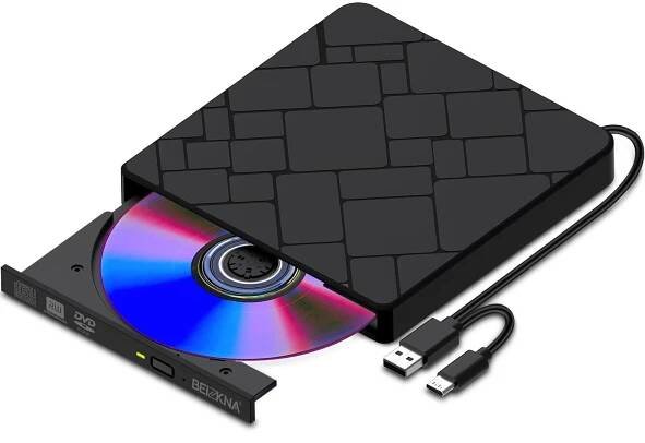 Externí CD DVD mechanika-vypalovačka/USB 3.0 Type-C/CD+/-RW