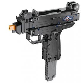 CaDA stavebnice samonabíjecí pistole Micro UZI, 359 dílků, střílí plastové tyčinky.