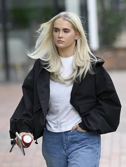 Molly Mae in Cheshire wearing a black jacket and white t-shirt.