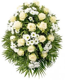 Smuteční kytice bílá - Květiny FLORIS