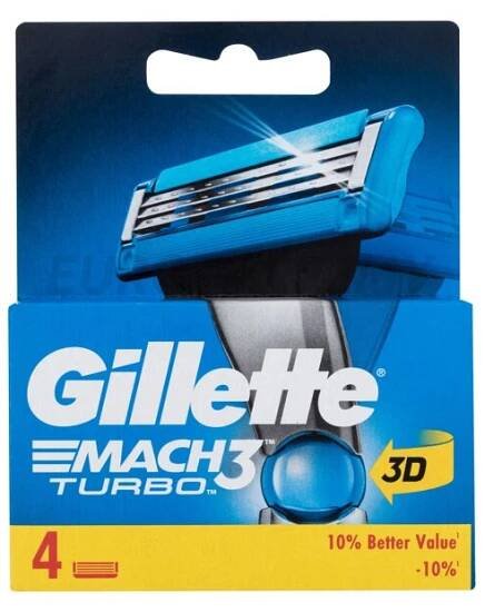 Gillette Mach3 Turbo 3D Náhradní břit pro muže Set
