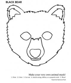 Maska černého medvěda omalovánka