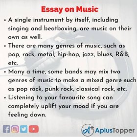 what to write about music in an essay