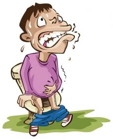 Chlapec na WC s bolest žaludku — Ilustrace