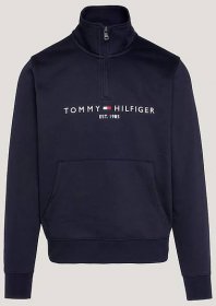 blue logo half-zip mock turtleneck sweatshirt for men tommy hilfiger