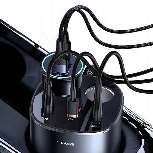 automobilová s rozbočovačem USAMS 2x USB-A QC 1x USB-C 245W PD Výrobce Usams