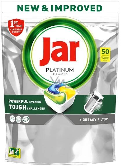 Jar Platinum All in One Lemon kapsle do myčky nádobí 50 kusů - VMD drogerie a parfumerie