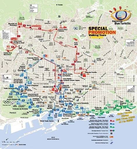 Pdf Map Of Barcelona Spain