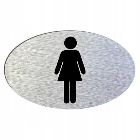 Stříbrná cedulka ovál paní WC 12x7,5 cm