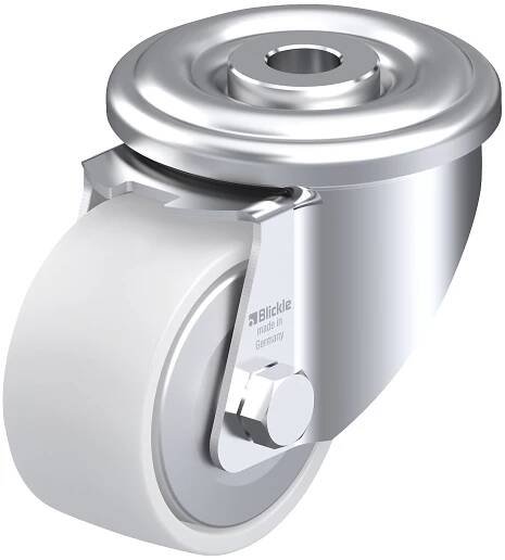 Otočné kolo z ocelového plechu – Blickle: Ø kola x šířka 60 x 32 mm, středový otvor