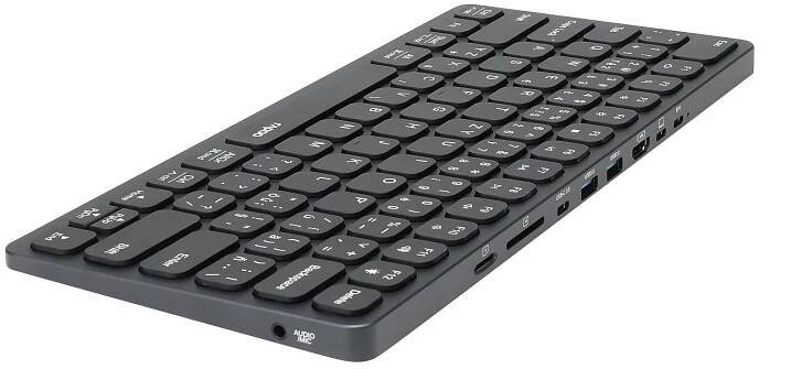 Rapoo UCK-6001 ultra tenká klávesnice s USB-C multiport hubem 8v1 - Wizard.cz
