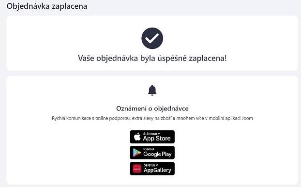 Dokonečení objednávky Joom.com