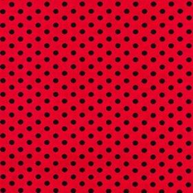 Červená, černý puntík, 100% bavlna, metráž
