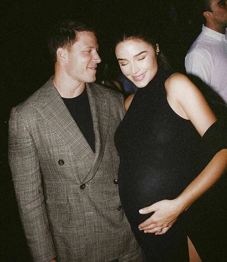 Guest Olivia Culpo with Husband Christian McCaffrey Inside Cara Santana & Shannon Leto's Star-Studded Wedding