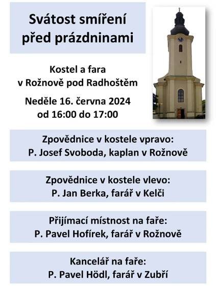 Zpovídání před prázdninami - Farnost Vidče