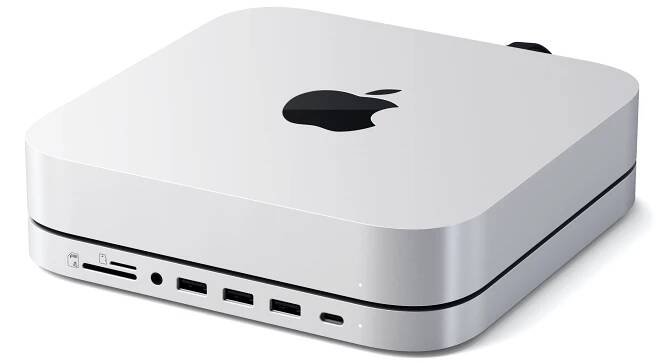 Satechi Aluminium Type-C Stand and Hub for Mac Mini w/ SSD Enclosure - Silver