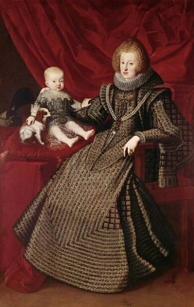 Soubor:Maria Anna of Austria, Holy Roman Empress with her son Archduke Ferdinand by an unknown artist.jpg – Wikipedie