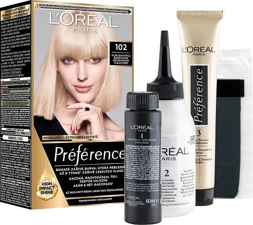 L'ORÉAL PARIS Préférence 102 Velmi velmi světlá blond duhová