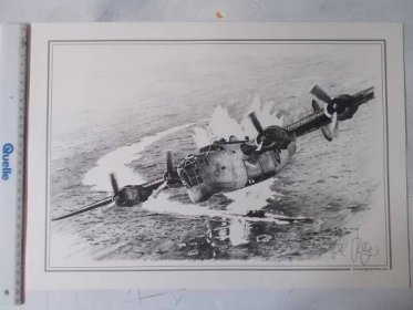 Grafický autorský list Pavel Rampir Military zbran letadlo bombardér - Sběratelství