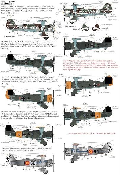 Henschel Hs-123 A-1/B-1 (6 schemes)