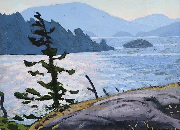  Morning Breeze Howe Sound Sketch 6 x 8   Acrylic on Panel SOLD 