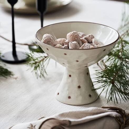Kameninová mísa na podstavci Starry White