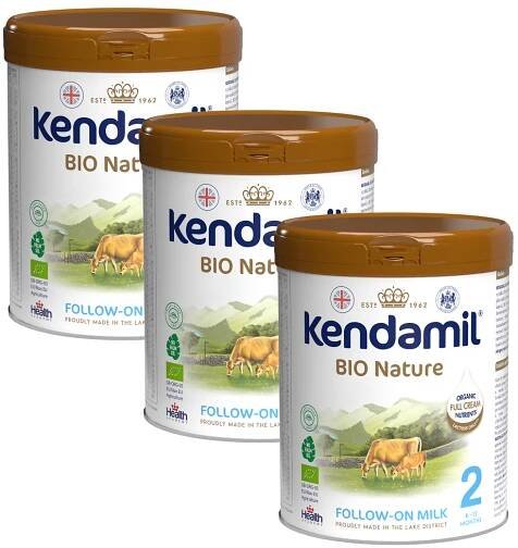 3x KENDAMIL Pokračovací BIO Nature 2 (800 g) DHA+