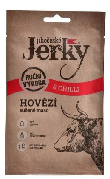 Jihočeskéjerky Jihočeské jerky hovězí 20 g | NAMAKANEJ.cz