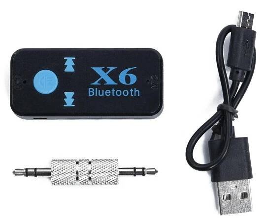 X6 | Bezdrátový audio přijímač Bluetooth v 4.1 + EDR + A2DP | Adaptér AUX mini-jack | Podpora TF microSD | smdledzarovky.cz