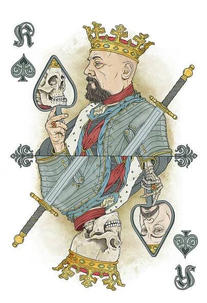 52Aces – The „Original“ in its third edition – is a limited poker deck (999 Decks), were all 54 cards were created unique by international artists in there own style. I did my favorite card, the king of spades.