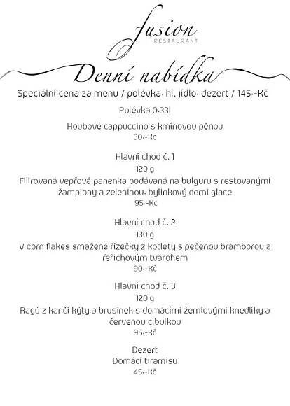 Ukázka denního menu