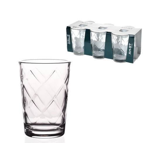 Odlivky 210 ml lisované sklo - dekor kosodélníky