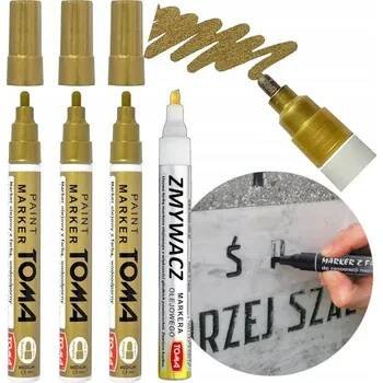 Fixy na renovaci náhrobků TOMA sada 3 zlatých ks + odličovač