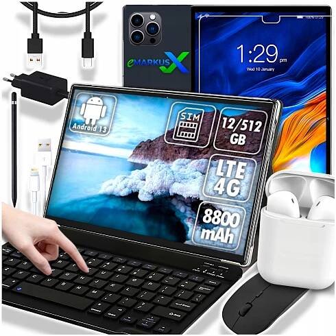 TABLET TAB 900 mini NOTEBOOK 4G SIM LTE 12/512GB 8800mAh WIFI GPS SET POUZDRO Interní paměť 512 GB